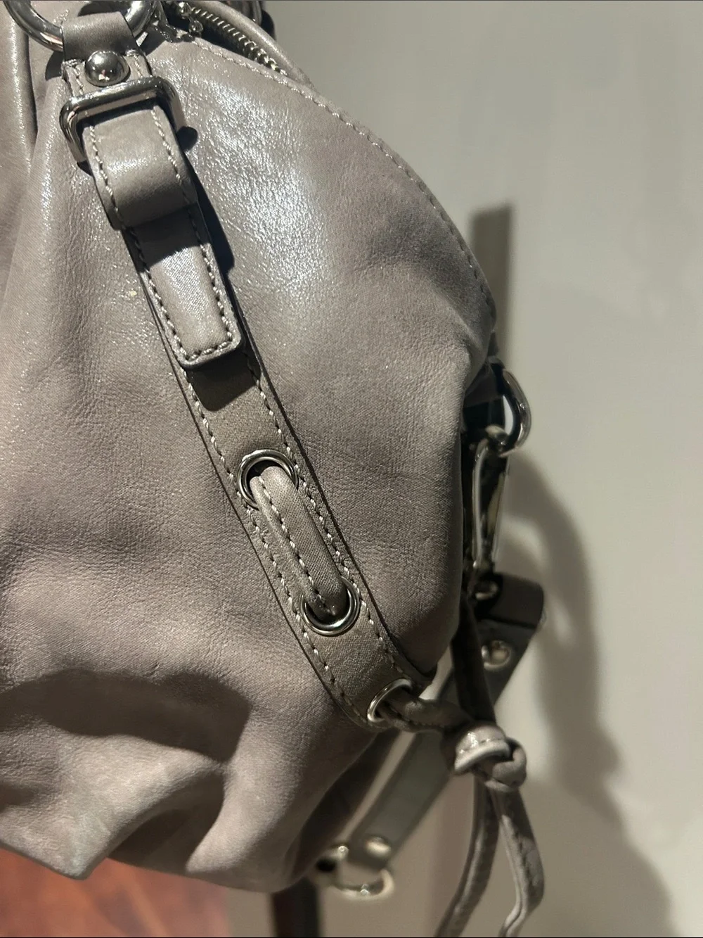 Coach Gray Women's Soft Leather Tote Handbag